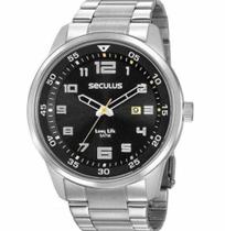 Relógio Seculus Masculino Prata Analógico 20802G0SVNA3 Relógio Seculus Masculino Prata Analógico 20802G0SVNA3