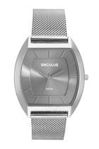 Relógio Seculus Masculino Prata Quadrado 23715G0 42x48mm