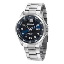 Relógio Seculus Masculino Prateado Original prova d'água