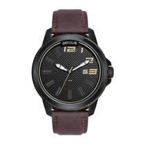 Relógio Seculus Masculino Preto Pulseira Marrom Couro Top 44266gpsvpc2 Relógio Seculus Masculino Preto Pulseira Marrom Couro Top 44266gpsvpc2