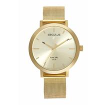 Relógio Seculus Masculino Ref: 44125gpsvda2 Casual Mesh Dourado