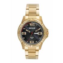 Relógio Seculus Masculino Ref: 44127Gpsvda2 Casual Dourado