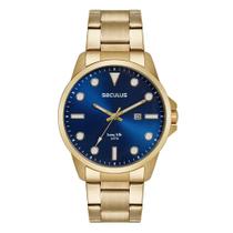 Relógio Seculus Masculino Ref: 44217Gpsvda3 Casual Dourado