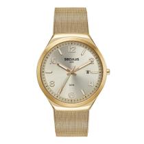 Relógio Seculus Masculino Ref: 77288gpsvda2 Slim Mesh Dourado