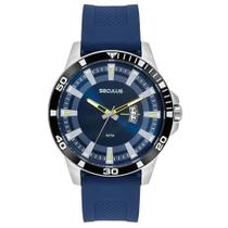 Relógio Seculus Masculino Robusto Silicone Prata 44226G0SVNU1
