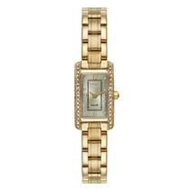 Relógio Seculus Retangular Dourado Pulseira em Aço Original