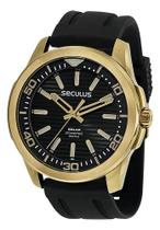 Relógio Seculus Solar Masculino Esportivo Com Fundo Preto e Pulseira Preta Relógio Seculus Solar Masculino Esportivo Com Fundo Preto e Pulseira Preta