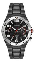 Relógio Seculus Solar Masculino Preto Esportivo 77341gpsvpa3 Preto Prateado Preto