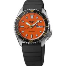Relógio SEIKO SRPL89 42,5 mm com mostrador laranja e pulseira de silicone Relógio SEIKO SRPL89 42,5 mm com mostrador laranja e pulseira de silicone