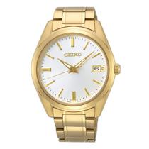 Relógio Seiko SUR314 Essentials para homens com mostrador branco e tom dourado Relógio Seiko SUR314 Essentials para homens com mostrador branco e tom dourado