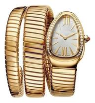 Relógio Serpente Feminino Cobra Espiral Dourado Aço Inoxidável Grife Moda Luxo Relógio Serpente Feminino Cobra Espiral Dourado Aço Inoxidável Grife Moda Luxo