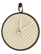 Relogio Short Strip Marrom Alça Preta/Branco Perfurado 40Cm