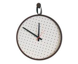 Relogio Short Strip Marrom Alça Preta Mostrador Branco