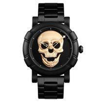 Relógio Skmei 9178 Caveira Crânio 3D Skull Analógico Rock Nf