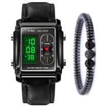 Relógio Skmei Masculino Digital Analógico + Pulseira Hematita