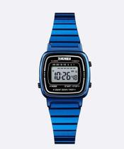 Relógio skmei vintage azul 11432