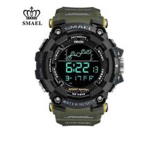 Relógio Smael 1802 Verde Exército Esportivo Digital + Caixa Estojo Acrílico