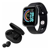 Relógio Smart Digital D20 Unissex + Fone S/fio Preto