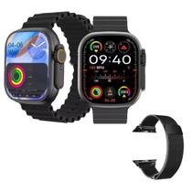 Relógio Smart Digital Inteligente watch U9 Ultra 47mm Microwear Pulseira Metal extra