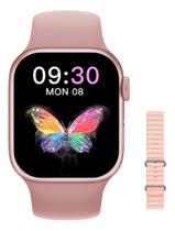 Relógio Smart Digital S28 Pro Rosa Original Masculino E Feminino Envio Já Duas Pulseiras Relógio Smart Digital S28 Pro Rosa Original Masculino E Feminino Envio Já Duas Pulseiras