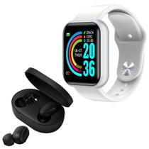 Relógio Smart Watch Digital D20 Masculino / Feminino + Fone Bluetooth Sem Fio