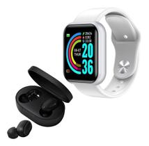 Relógio Smart Watch Digital D20 Masculino / Feminino + Fone Bluetooth Sem Fio