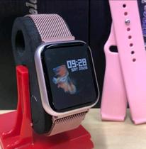 Relógio Smart Watch Feminino P70 + Duas Pulseiras Pink