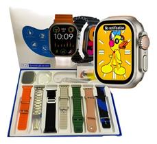 Relogio Smart Watch Lançamento K9 Ultra PRO Max 49mm Series 9 C/ 7 Pulseiras Troca Foto de Fundo Original Envio Imediato