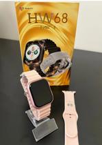 Relógio Smart watch Rosa feminino 2 Pulseiras - Bul Eletronicos