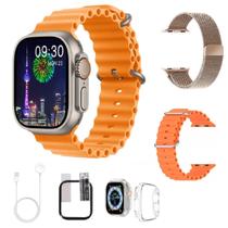 Relógio Smart Watch Serie 9 W69 Ultra Tela Amoled 2.2 Kit Acompanha Pulseira Protetor Pelicula