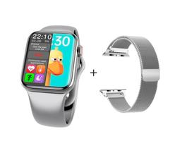 Relogio Smart watch6 Hw12 41mm Atualizado 2023 Android e iOS + Pulseira Metal Milanese - Cinza
