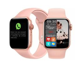 Relogio Smartwatc Inteligente Rosa GL08 Para iPhone 8 X 11 12 13 14 Pro - Hapes
