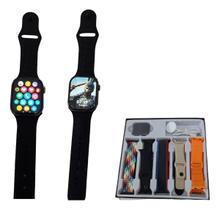 Relógio Smartwatch 10 Ultra Plus W10 Série 10 Pulseiras Preto Colorido Preto