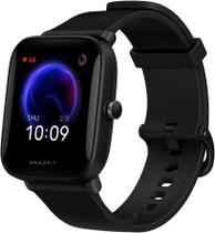 Relógio Smartwatch Amazfi Bip U Preto, Tela 1,43", À Prova D'Água, Modos Esportivos, Notificações e Sensores de Saúde