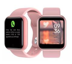 Relógio Smartwatch Digital Inteligente Y68 Android iOS Bluetooth Fit Saúde Rosa