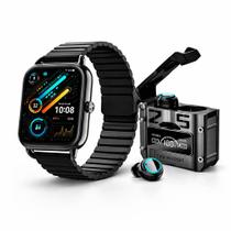 Relógio Smartwatch Ecossistema Xiaomi Haylou RS4 Plus Tela Amoled Com Pulseira Magnética e Pulseira Extra Mais Fone de Ouvido Bluetooth 5.3 J60