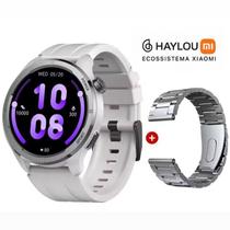 Relógio Smartwatch Ecossistema XIaomi,Haylou Solar Neo Amoled A Prova Dagua Original CONECTIVIDADE STRAVA e 3 Pulseiras EXTRA, Ferro,Nylon,Silicone