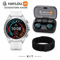 Relógio Smartwatch Ecossistema Xiaomi Haylou Solar Pro Tela Amoled Mais Fone de Ouvido Bluetooth 5.3 M10 Sem Fio TWS