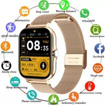 Relogio smartwatch -Feminino à Prova D'água Digital Touch S22, espelhado em Ouro, Lançamento - Tws