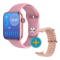 Relogio Smartwatch Feminino Rosa Compativel Ios e Samsung