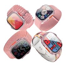 Relógio Smartwatch Feminino Rose W73 Pro 4 Pulseiras Bazik Prime