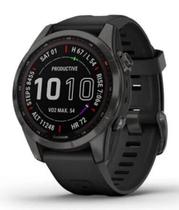 Relógio Smartwatch Garmin Fênix 7S Cinza com Pulseira Preta