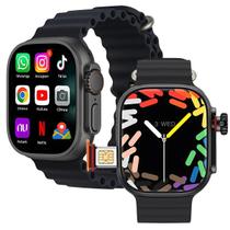 Relógio Smartwatch HW Ultra 2 Call 4G e 5G Chip (Nano) Wi-Fi - Preto