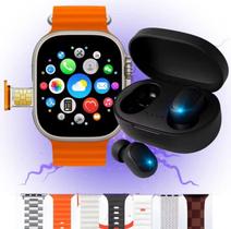 Relógio Smartwatch HW Ultra 2 Entrada de Chip 5G 2GB Ram 64gb Processador QuadCore Android Duas Câmeras, WiFi, GPS, 7 Pulseiras e FONE TWS Sem Fio