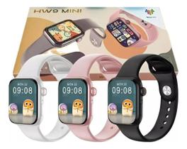 Relógio Smartwatch Hw9 Mini Series 9 Nfc Alta Resolução Caixa Cinzaescuro Pulseira Rosa Bisel Cinzaescuro Desenho Da Pulseira Mesh - wearfit Relógio Smartwatch Hw9 Mini Series 9 Nfc Alta Resolução Caixa Cinzaescuro Pulseira Rosa Bisel Cinzaescuro Desenho Da Pulseira Mesh - wearfit