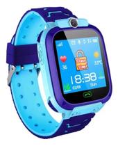 Relógio Smartwatch Infantil Inteligente A prova D'gua C2 Azul Com Rastreador Chip Faz e Recebe Ligações Envio Já