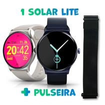 Relógio Smartwatch Inteligente Haylou Solar Lite Fitness Monitor Cardíaco IP68 Tela Colorida 1.38" + Pulseira Magnética Preta