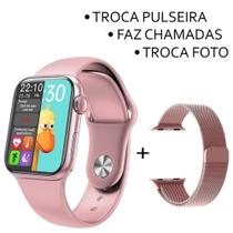 Relógio Smartwatch Inteligente Hw 40mm Android iOS Bluetooth + Pulseira Metal Extra - Smart Bracelet