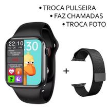 Relógio Smartwatch Inteligente Hw12 40mm Android iOS Bluetooth + Pulseira Metal Extra - Preto