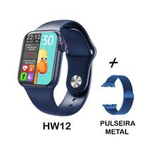 Relógio Smartwatch Inteligente Hw12 41mm Android iOS Bluetooth + Pulseira Metal Extra